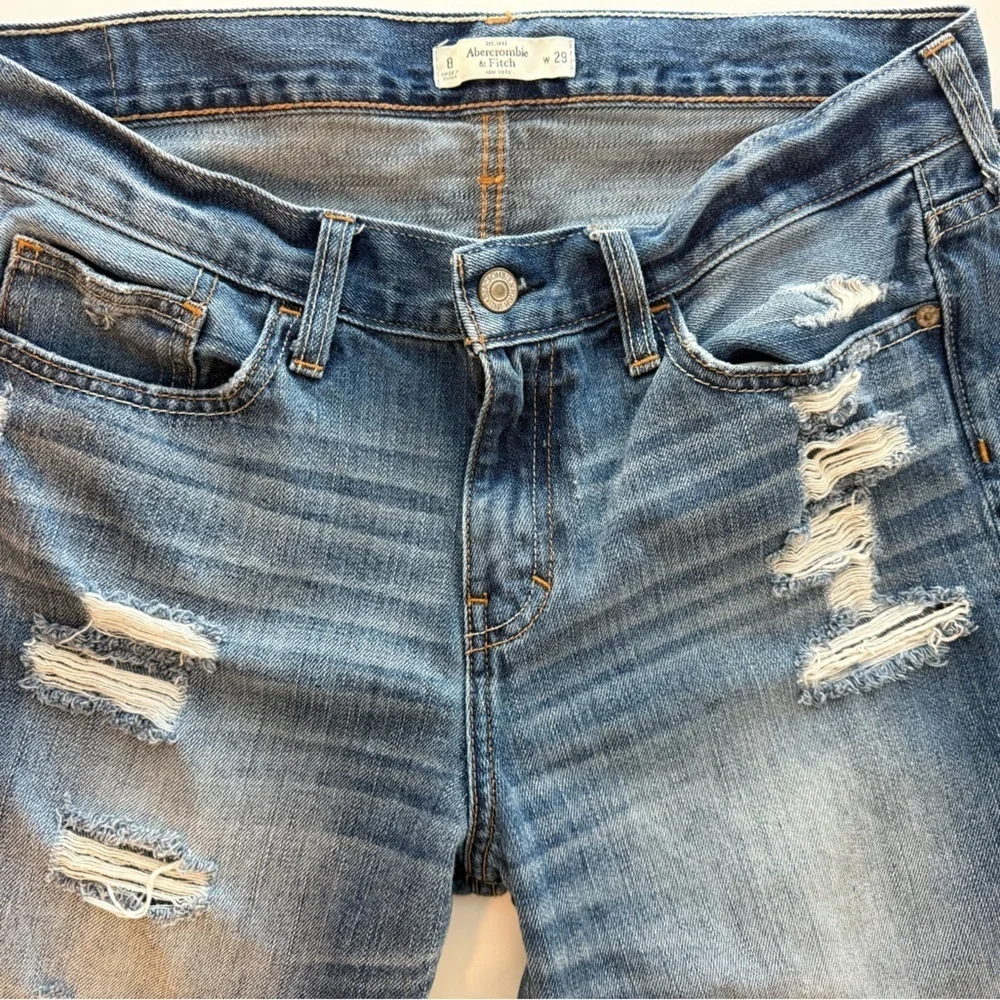 Abercrombie & Fitch Women’s Destroyed Straight Leg Jeans